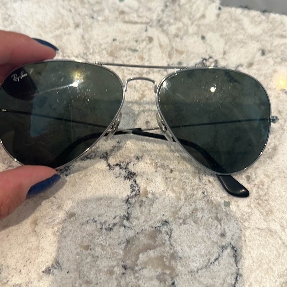 Ray Ban Polarized Black Aviator Sunglasses